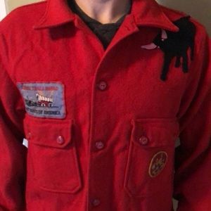 Vintage Boy Scout Wool Jacket with Patches